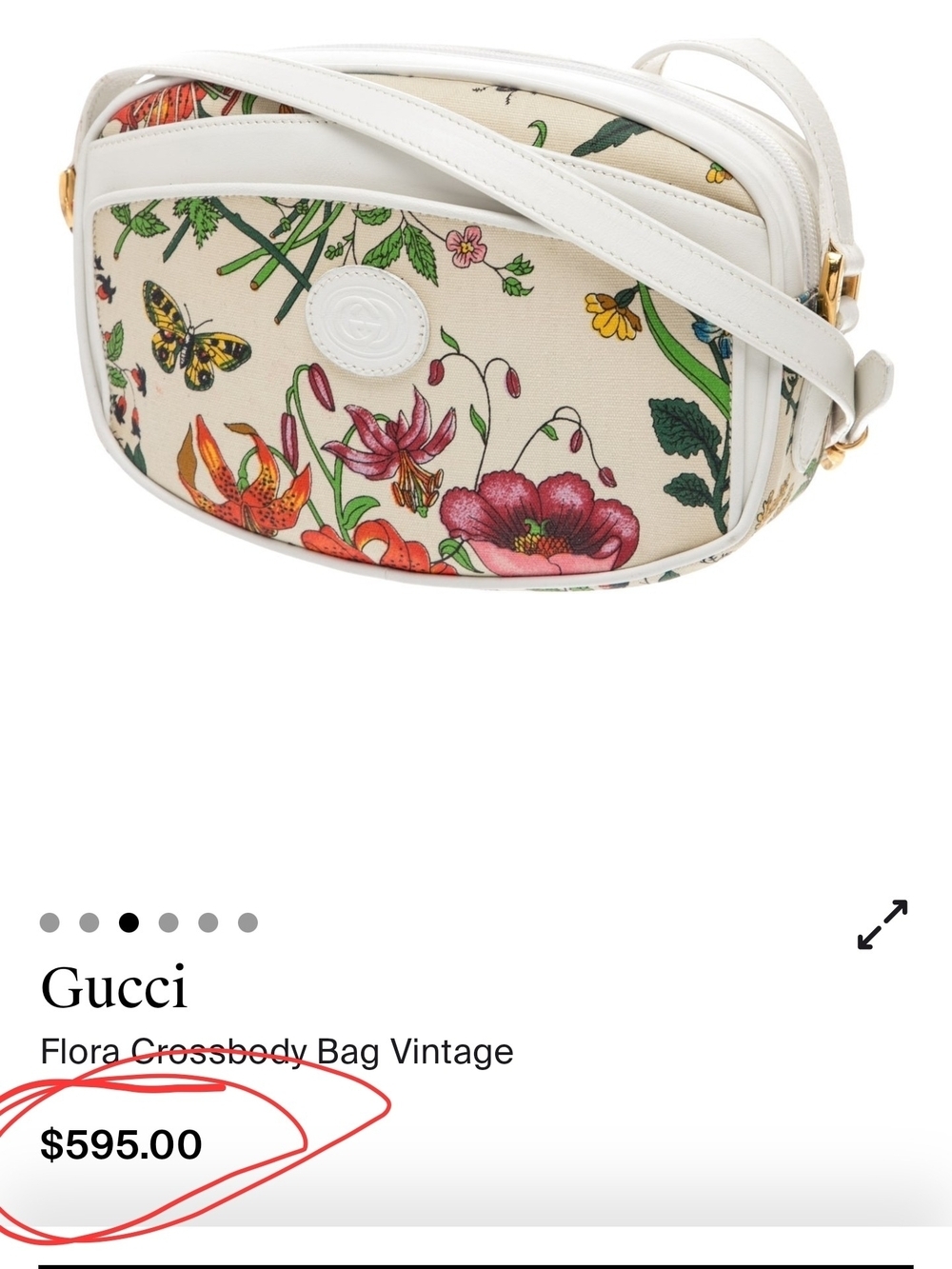 Gucci Floral Round Crossbody Bag in Ivory - Picture 4 of 11